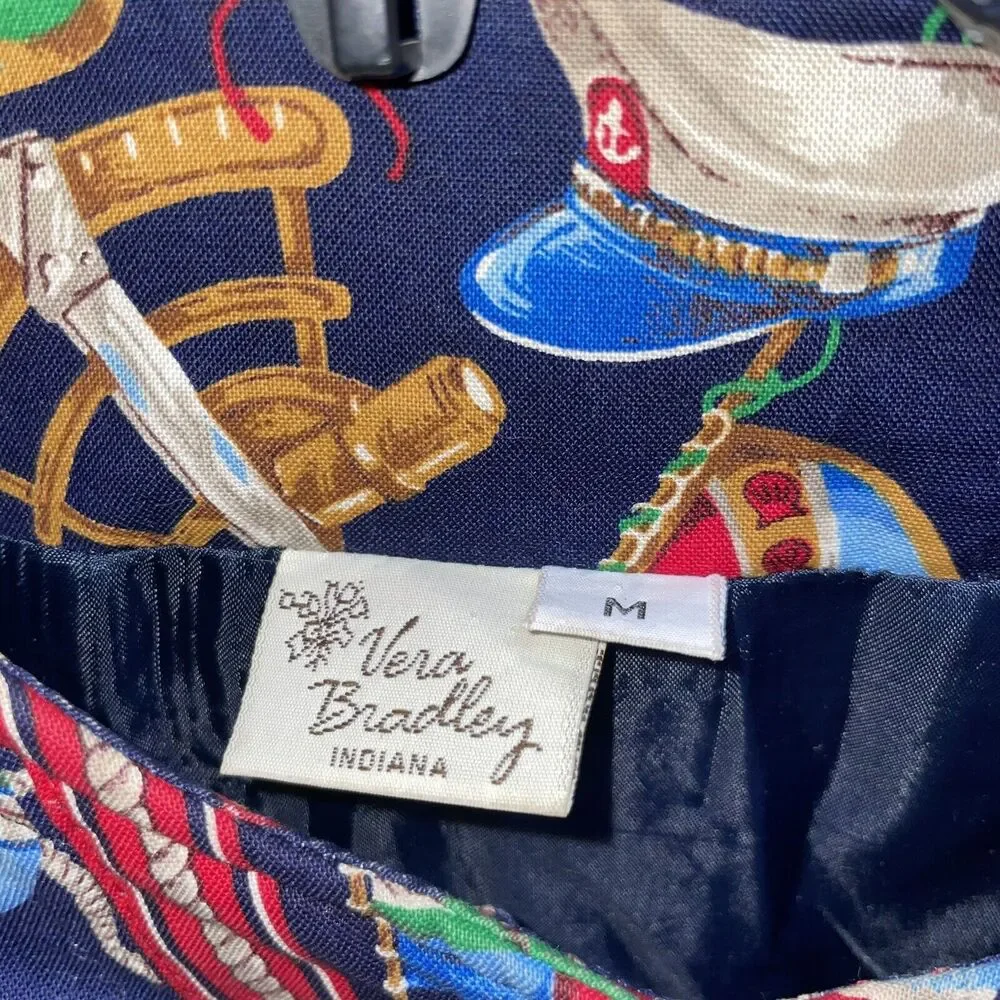 Vintage Vera Bradley M Navy Nautical Sailboat Themed Quilted Preppy Jacket